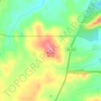 Topografische kaart Freixo, hoogte, reliëf