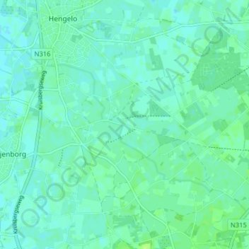 Topografische kaart Dunsborg, hoogte, reliëf
