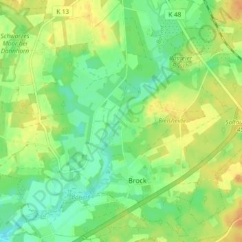 Topografische kaart Imbrock, hoogte, reliëf