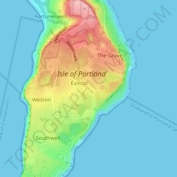 Topografische kaart Wakeham, hoogte, reliëf