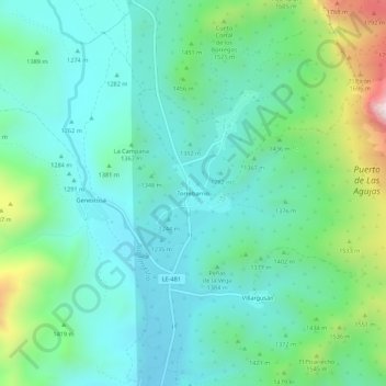 Topografische kaart Torrebarrio, hoogte, reliëf