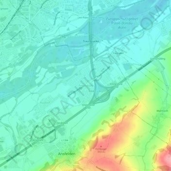Topografische kaart Freindorf, hoogte, reliëf