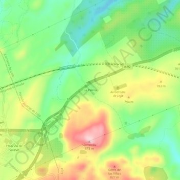 Topografische kaart La Palma, hoogte, reliëf