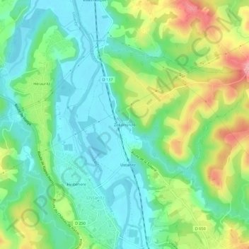 Topografische kaart Zokorrondo, hoogte, reliëf