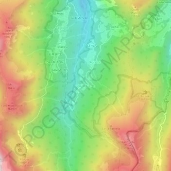 Topografische kaart Ca' di Gallo, hoogte, reliëf