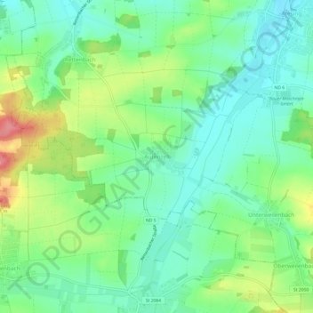Topografische kaart Autenzell, hoogte, reliëf