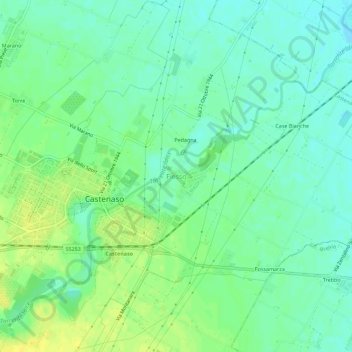 Topografische kaart Fiesso, hoogte, reliëf