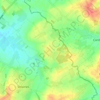 Topografische kaart Ogimont, hoogte, reliëf