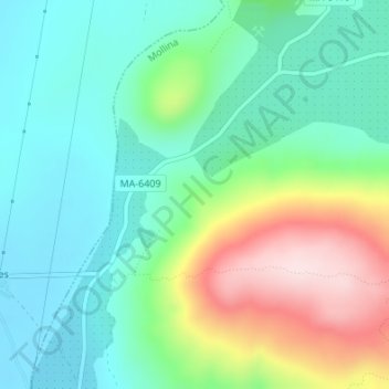 Topografische kaart Mataliebres, hoogte, reliëf