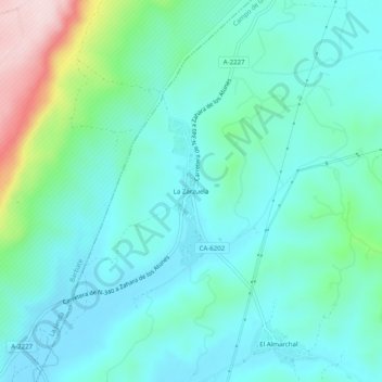 Topografische kaart La Zarzuela, hoogte, reliëf