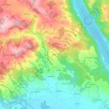 Topografische kaart Reith, hoogte, reliëf