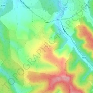 Topografische kaart Cordău, hoogte, reliëf