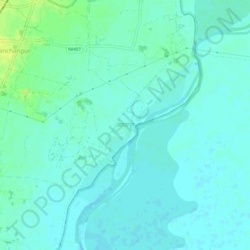 Topografische kaart Jagatpur, hoogte, reliëf