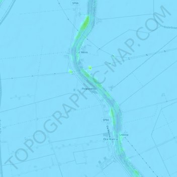 Topografische kaart Polesinello, hoogte, reliëf