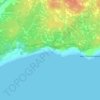 Topografische kaart Одаибаке, hoogte, reliëf