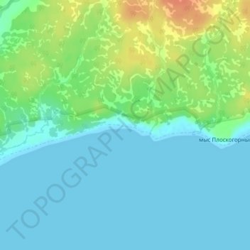 Topografische kaart Одаибаке, hoogte, reliëf