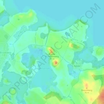 Topografische kaart Kleiner Rummelsberg, hoogte, reliëf