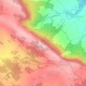 Topografische kaart Maintal-Blick, hoogte, reliëf