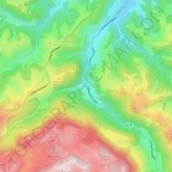Topografische kaart Cheia, hoogte, reliëf