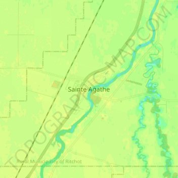 Topografische kaart Sainte Agathe, hoogte, reliëf
