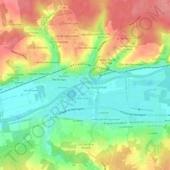 Topografische kaart La Plage, hoogte, reliëf