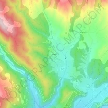 Topografische kaart Aravell, hoogte, reliëf