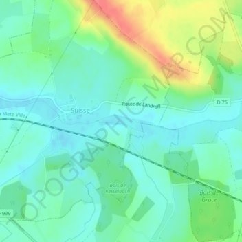 Topografische kaart La Panne, hoogte, reliëf