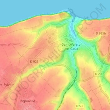 Topografische kaart Etennemare, hoogte, reliëf