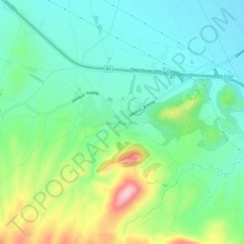Topografische kaart Neo Perivoli, hoogte, reliëf