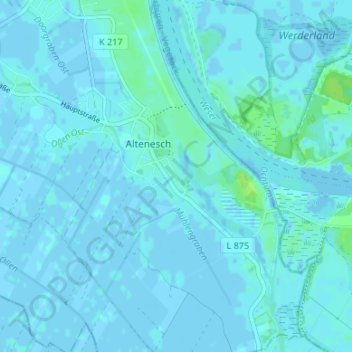 Topografische kaart Braake, hoogte, reliëf