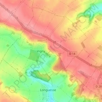 Topografische kaart La Gaudière, hoogte, reliëf
