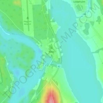 Topografische kaart Råda, hoogte, reliëf