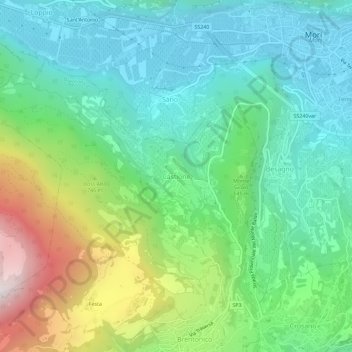 Topografische kaart Castione, hoogte, reliëf