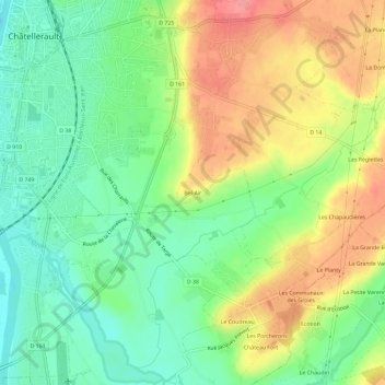 Topografische kaart Bel-Air, hoogte, reliëf