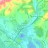 Topografische kaart Chudleigh Knighton, hoogte, reliëf