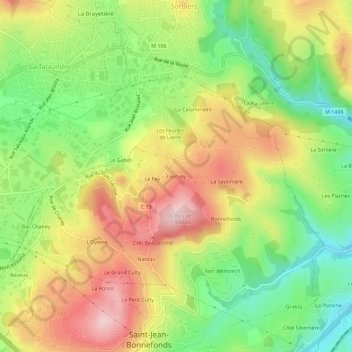 Topografische kaart Faynuly, hoogte, reliëf