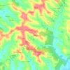 Topografische kaart Bourdou, hoogte, reliëf