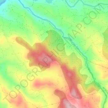 Topografische kaart les Garrigues, hoogte, reliëf