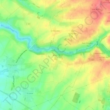 Topografische kaart Besse, hoogte, reliëf