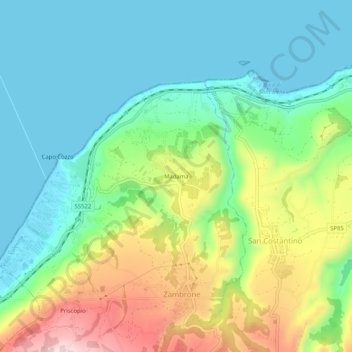 Topografische kaart Madama, hoogte, reliëf