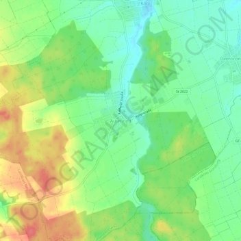 Topografische kaart Autenried, hoogte, reliëf