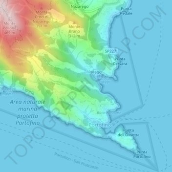 Topografische kaart Niasca, hoogte, reliëf
