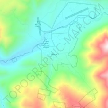 Topografische kaart Atlanta, hoogte, reliëf