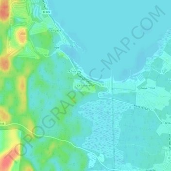 Topografische kaart La Broustasse, hoogte, reliëf