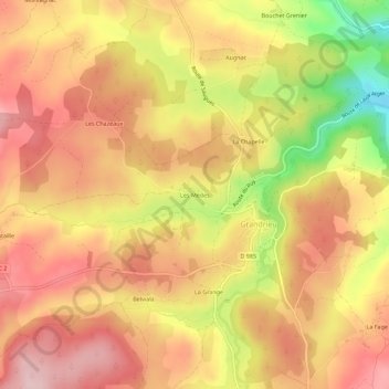 Topografische kaart Les Mèdes, hoogte, reliëf