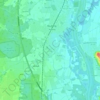 Topografische kaart Kirchdorf am Inn, hoogte, reliëf