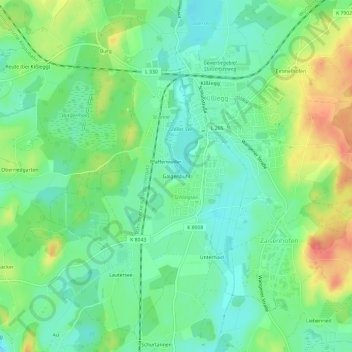 Topografische kaart Galgenbühl, hoogte, reliëf