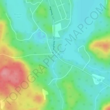 Topografische kaart Lake St. Peter, hoogte, reliëf