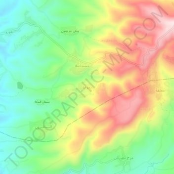 Topografische kaart Behwara, hoogte, reliëf