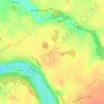 Topografische kaart Les Haies, hoogte, reliëf